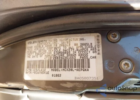 2004 Toyota Avalon Xl/Xls из США, поврежденный, VIN 4T1BF28B34U351553